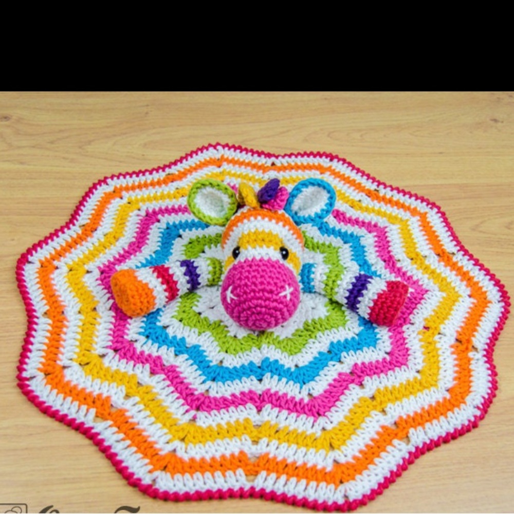 50%offw❤️ Zebra rainbow Crochet Lovey HV104